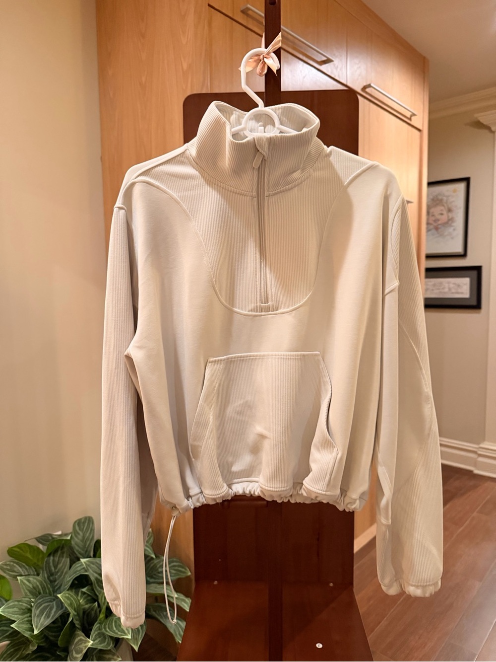 lululemon athletica Cream Ribbed Quarter-Zip Pullover